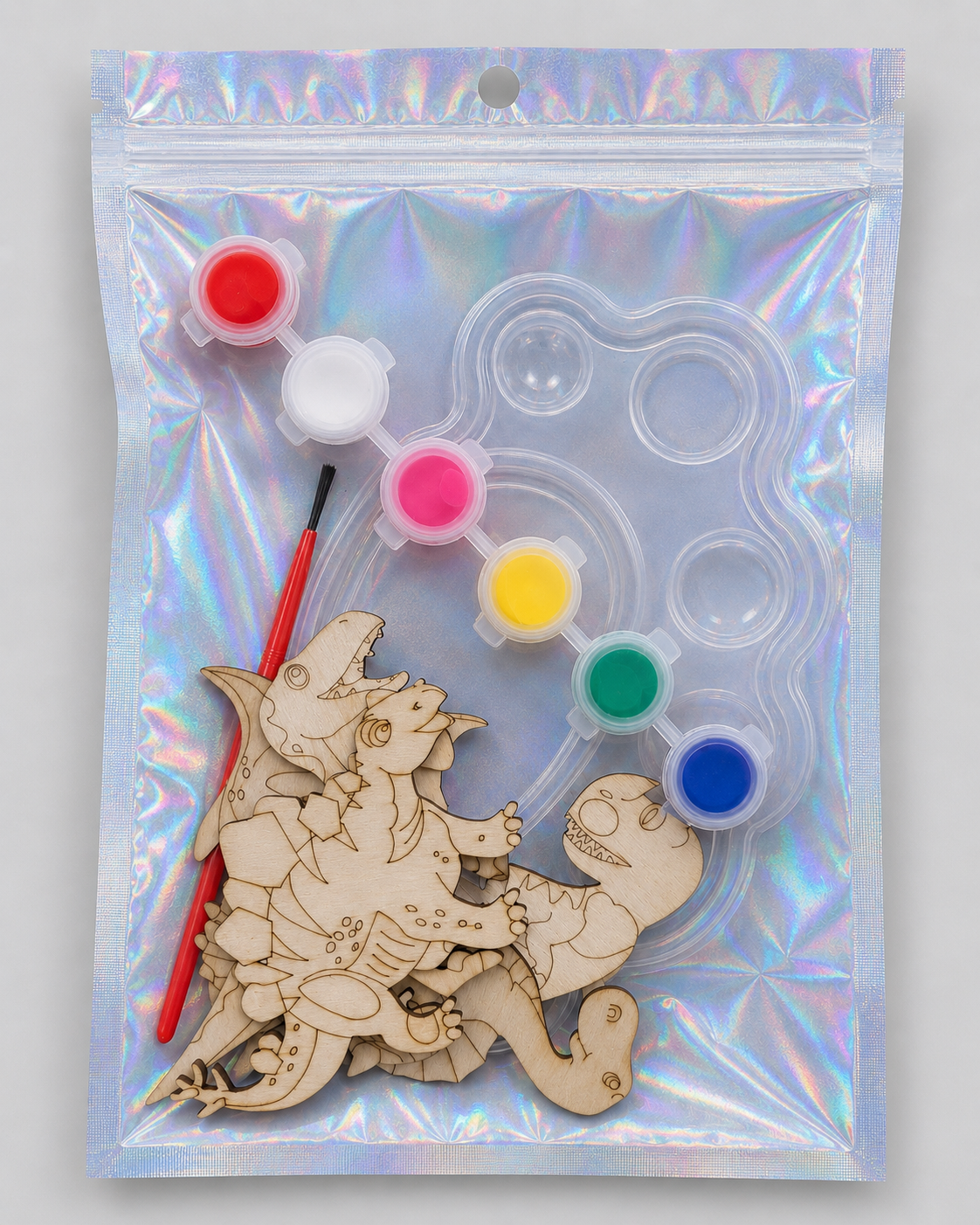 Wooden dinosaur paint kit