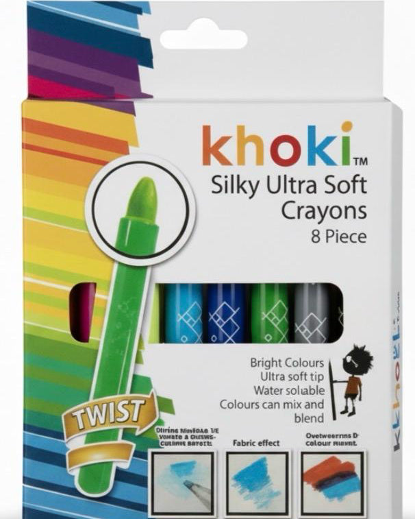 KHOKI Art + craft crayons ultra soft wax - 8 piece