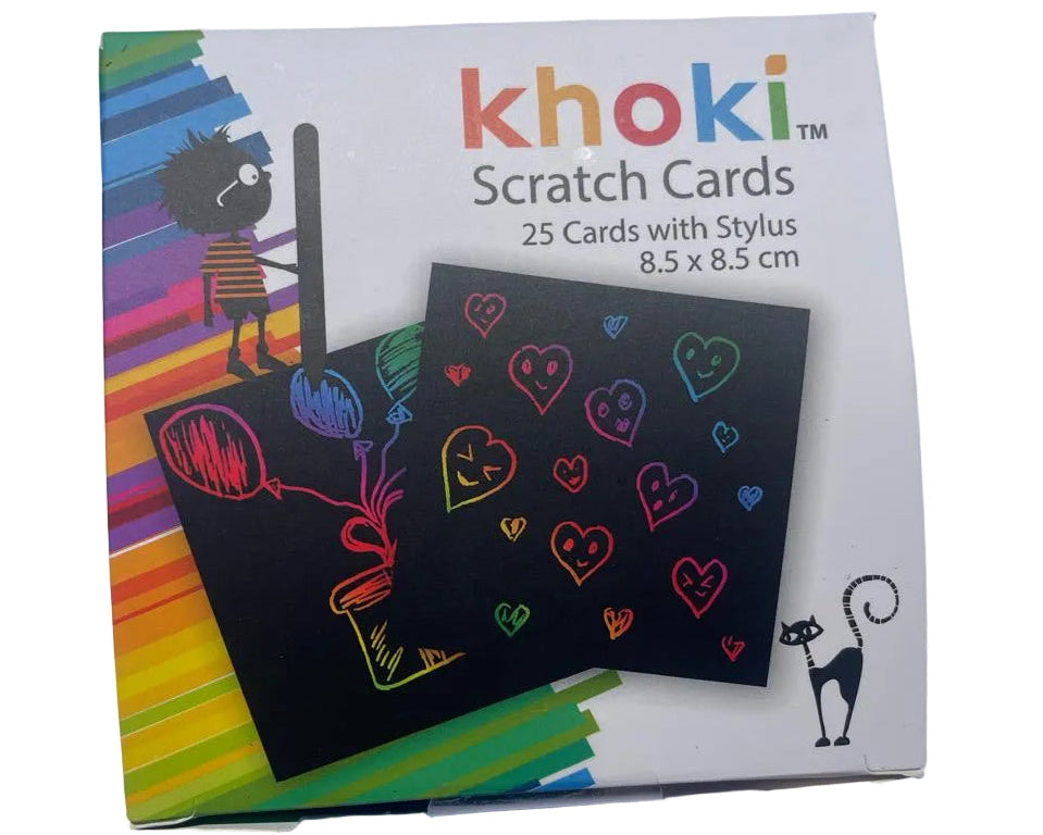 KHOKI Art + craft 25 scratch art notes 9 x 9cm