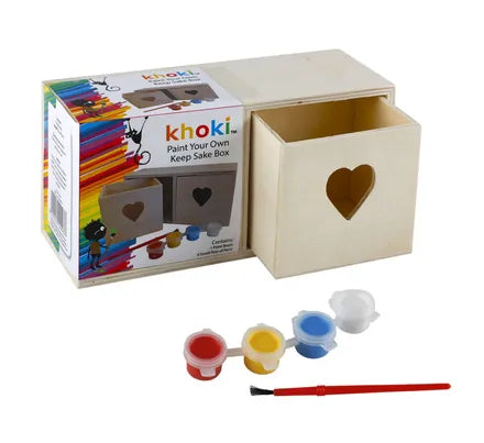 Khoki Paint Your Own Keepsake Box with paints and brush