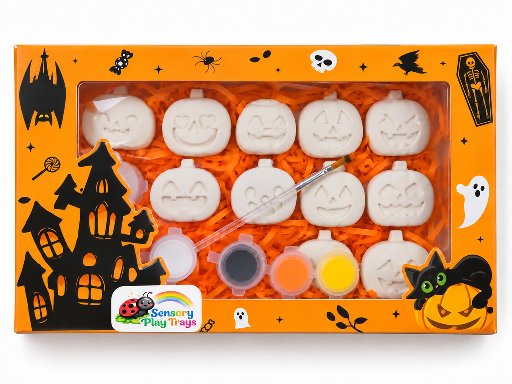 Orange Halloween gift box packaging for the Mini Pumpkin Set